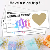 Concert Ticket Scratch Reveal Card?5 Set Make Your Own Diy Gig Ticket, Surprise Reveal Card Gift For Holiday, Christmas, Wedding, Birthday, Anniversary, Party Supply(3.5"X8" Gold)-C012