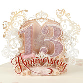 Happy Anniversary Card, Milestone 3D Pop Up Greeting Card For Marriage, Soulmates, Celebration, Being Together, Congratulations For Couples, Husband, Wife (13Rd Anniversary)
