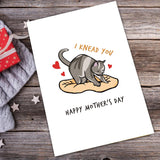 Cute Cat Knead Mother'S Day Card, Funny I Knead You Card, Cat Hilarious Surprising Card For Cat Mom, Kitty Lover Mothers Day Card