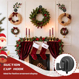 2025 Upgrade Suction Cup Hooks, Suction Cup Hooks For Shower, No Drill Suctioncup Hook For Bathroom Hanging Towels Holder, Hook For Christmas Wreath Decor Thanksgiving, Reusable Strong & Reliable (2)