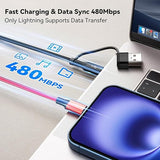 2 Pack 6FT 6 in 1 Multi Charging Cable USB A USB C to Lightning USB C Micro USB Braided Cord