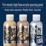 FolkArt Drizzle Metallics Pre-Mixed Acrylic Pouring Paint Set, Mad Metallics Set of 3 Premium High Gloss Finish Fluid Pouring Paints Perfect for Indoor & Outdoor Arts and Crafts Projects, 50417