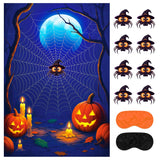 Halloween Games - Pin The Spider On The Web Party Game, Halloween Party Decorations Supplies Activities