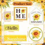 7 Pcs Sunflower Wooden Table Decorations, Farmhouse Tiered Tray Decor Rustic, Wood Block Signs Table Centerpieces Bead Garland For Kitchen Tabletop Housewarming