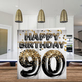 90Th Birthday Card For Men - Black & Gold Glitter Balloons - Happy Birthday Cards For 90 Year Old Man Dad Papa Pop Pops Great Grandpa Gran, 5.7 X 5.7 Inch Ninety Ninetieth Greeting Cards Gift