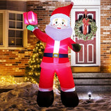 Christmas Inflatable Santa Claus 8 Ft, Giant Christmas Inflatables Outdoor Decoration Blow Up, Build-In Led Lighted Sant