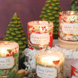 6 Pack Christmas Scented Candles With Lid Soy Wax Strong Fragrance Different Scent Clean Burn Long Time Aromatherapy Glass Jar Candles For Home Scented Xmas Theme Decorations Gift Set