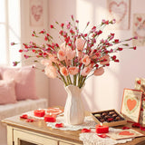Valentines Day Decorations 12 Pack 19'' Artificial Tulip Picks With Red And Pink Flowers For Valentines Centerpieces Decor Wedding Anniversary Party Gifts