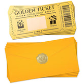 12 Sets Golden Ticket Custom Scratch Off Cards With Envelope And Stickers Surprise Gift Certificates For Birthday Concert Wedding Movie Vouchers Raffle Coupons