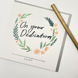 Old English Co. Dedication Card For Boy Or Girl - Christian Dedication For Grandson Or Granddaughter - Blank Inside With Envelope