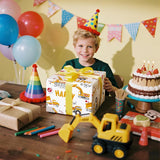 Kids Wrapping Paper Roll – Construction Truck & Excavator Theme With Happy Diggin’ Design – Mini Roll 17 In X 16.4 Ft Gift Wrap For Boys Birthday, Party, Baby Shower