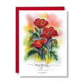 Birth Flower Card, Handmade Quilling Floral Card For Birthday, Anniversary, Birth Month Flower For Mom, Women, Daughter, Birth Flower Gift Decorations, 12 Months Of Year Flower Card (August)