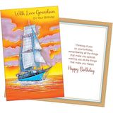 - Birthday Card For Grandson - Made In Usa - From Grandpa, Grandma, Grandparents - Envelope Included - 5" X 7.75" - Packaged In Extra Sturdy Mailer - 70243