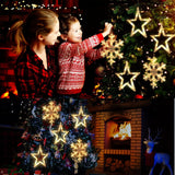 5 Pieces Christmas Window Lights Decorations Christmas Lighted Sign Warm White Battery Operated Backdrop Silhouette Stri