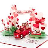 Hallmark Valentines Day Pop Up Card (Vintage Red Truck) Signature Paper Wonder 3D Card