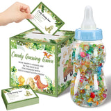 52 Pcs Baby Shower Games Gift Sets Large Baby Bottle For Shower Game Guess How Many Candies Baby Shower Decorations For Baby Shower Favors Games Gender Reveal(Dinosaur Style)