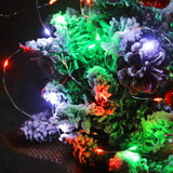 Christmas String Lights Red Green White Copper Wire, 2 Pack Total 200Led Fairy Lights Waterproof Twinkle Lights For Xmas
