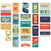 Colorful Gratitude Encouragement Cards / 50 Motivational Kindness Cards / 25 Inspirational Quote Designs/Flat 2" X 3.5" Employees Students Coworkers Uplifting Mini Card