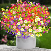 Artificial Flowers Outdoor Faux Plants For Spring Summer Decoration, 12 Bundles Fake Flowers Colorful Daisy Realistic Uv Resistant No Fade Silk Plastic Home Outside Garden Wedding