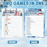 27 Pcs Winter Party Games Merry Christmas Games For Families Holiday Paper Game Cards Double Sided Printed Xmas Word Scramble Guessing Card Adult Family Large Groups Activity Supplies With Answer Key
