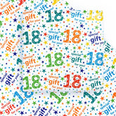 Birthday Wrapping Paper Sheet - 6 Sheets Colorful 18Th Bday Design Folded Flat For Birthday, Party, Baby Showers - 19.7 Inch X 27.5 Inch Per Sheet