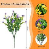 24 Bundles Artificial Fake Flowers Outdoor, Uv Resistant No Fade Boxwood Faux Plastic Shrubs Greenery Plants For Garden Patio Porch Window Box Home Indoor Wedding Farmhouse Hanging Planter Décor