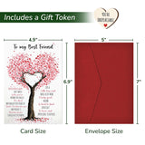 Friends Gift Cards - Christmas, Birthday Gift Cards For Women, Friendship Gifts For Friend, Bestie Gifts For Women - 4.9"X6.9" Greeting Card With Pocket Hug Token, Envelope