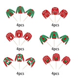 24 Pack Ugly Sweater Cupcake Toppers Christmas Tree Deer Snowflake Cupcake Picks Merry Christmas New Year Holiday Ugly Sweater Xmas Party Cake Decorations Supplies