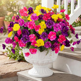 Artificial Flowers For Outdoors, 6 Bundles Multicolor Silk Fake Hibiscus Flowers For Spring Summer Decoration, Uv Resistant Fake Plants Plastic Bouquet For Home Planter Porch Patio Yard Decor