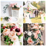 25 Pieces Valentine'S Day Artificial Rose Flowers Decoration Realistic Fake Flowers Faux Foam Blush Pink Roses Bulk With Stem Wedding Diy Craft Bouquets Bridal Party Decor