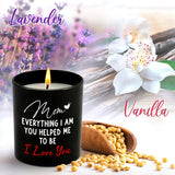 Mothers Day Gifts For Mom From Daughter Son - Long Lasting Vanilla Lavender Scented Candle 10 Oz - Mother'S Day Mom Birthday Gifts For Mama Stepmom Grandma Grandmother