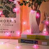 Pink Bow String Lights Battery Operated 9.84FT 20 LED Fairy Lights Chubby Bowknot Decorative Twinkle Lights Waterproof Indoor Outdoor Bedroom Wedding Birthday Party Decor
