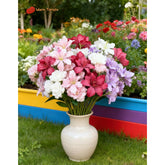 10-Bud Artificial Lily Flowers, 4 Pcs Fake Outdoor Flowers, Uv Resistant Faux Flowers For Outdoor Planters, Silk Flowers For Wedding, Party, Table Centerpiece, No Fade, Bendable Stems