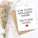 Mothers Day Card From Daughter - Card For Mom - Mom Birthday Card - Funny Mothers Day Card - Funny Card For Mom - Mom Card - Mom Card From Son