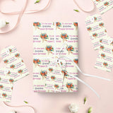 Grandma'S Birthday Wrapping Paper Roll, To The Best Grandma, Happy Birthday & Flowers Design Gift Wrap For Grandmother'S Birthday?For Older Women, Mini Roll, 17 Inches X 16.4 Feet