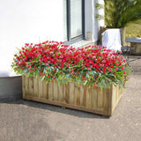 36 Pcs Artificial Flowers For Outdoor, Uv Resistant Outdoor Fake Plants Faux Plastic Flowers Shrubs For Outside Garden Patio Porch Window Box Spring Summer Decor (Mixed Red)