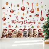 Christmas Cat Wall Decal Merry Christmas Wall Sticker Removable Christmas Cat Wall Decals Decor For Winter Christmas Holiday Party Supplies Home Window Decor