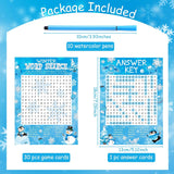 41 Pcs Winter Game Set Winter Word Search Game Card Set 30 Players And 1 Answer Card With 10 Pens For Home Activities Christmas Xmas Holiday Family Wonderland Party Supplies Decor