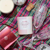 Cheers Scented Holiday Candle - Aesthetic Winter Candle For Home, Prosecco, Red Currant & Sparkling Musk, Clean Coco Wax Blend, Vegan, Paraben Free, 50-Hour Burn, Christmas Decor - 8Oz