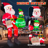 10 Ft Christmas Inflatables Santa Claus, Christmas Blow Up Yard Decorations With Built-In Leds & Elf, Climbing Santa Inf