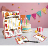 What Is Your Burger Name Game,30 Stickers, Burger Party Decor, Perfect For Birthday Party Activities 6×8 Wooden Play Sign With Stand