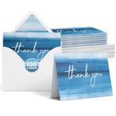Thank You Cards With Envelopes Bulk Set & Stickers - 100 Pack 4X6 Blank Thank You Notes Bulk Box Set - Large Note Card Small Business, Wedding, Baby Shower & Bridal Shower - Ombré