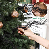 30 Pcs 17 Inch Christmas Glitter Curly Ting Ting Branches Sticks Stems Decorative Vase Filler Branches Artificial Curly Wispy Willow Twigs For Christmas Wreath Home Craft Decor (Black)