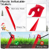 16 Pieces Plastic Inflatable Stakes 8.8 Inch Christmas Halloween Yard Stakes Heavy Duty Anchor Replacement Inflatable Ac