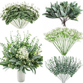 120 Pcs 4 Kinds Mixed Eucalyptus Greenery Stems,Artificial Babys Breath Flowers Bulk And Greenery Stems For Wedding, Diy Floral Arrangements And Home Decor