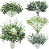 120 Pcs 4 Kinds Mixed Eucalyptus Greenery Stems,Artificial Babys Breath Flowers Bulk And Greenery Stems For Wedding, Diy Floral Arrangements And Home Decor