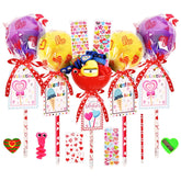 24 Pack Valentine’S Day Gifts Stationery Sets With Cards Pencils Erasers Stickers Sharpeners Ribbons For Classroom Gifts Goodie Bags Valentines Exchange And School Party Favors