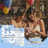 Who Knows The Birthday Best - Blue Party Games Card Set - Blue Bow Themed Sleepover Slumber Party Supplies - Birthday Night Games Creative Idea - 20 Game Cards