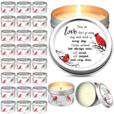 24 Pcs Funeral Memorial Candles Funeral Favors For Guests Celebration Of Life Supplies Lavender Scented Soy Tealight Sympathy Gifts Memorial Service Grief Share Meeting(Cardinal)