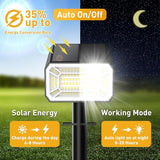 8 Pack 100 LED Solar Spot Lights IP65 Waterproof 2 in 1 Cool White Landscape Lights